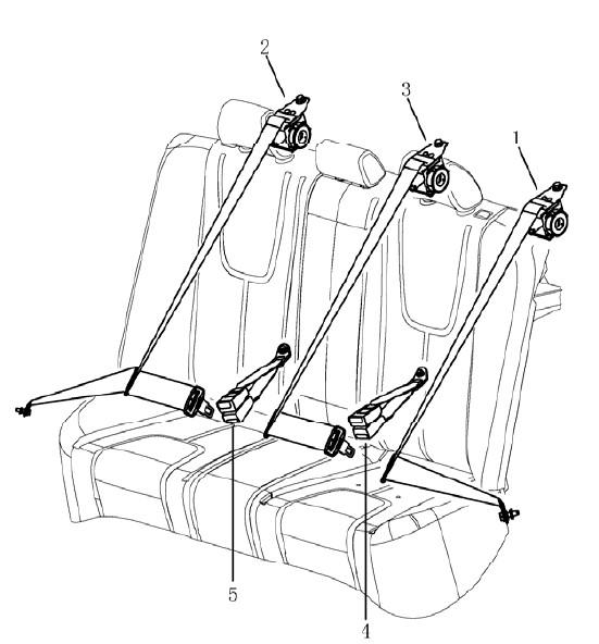 Ремни безопасности задние (хэтчбек) Geely Emgrand EC7. Артикул: 8-13-ec7-fe2