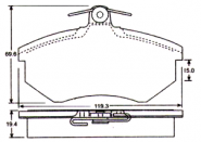 Колодки гальмівні передні з вушком Chery Amulet KIMIKO. Артикул: A11-3501080-KM