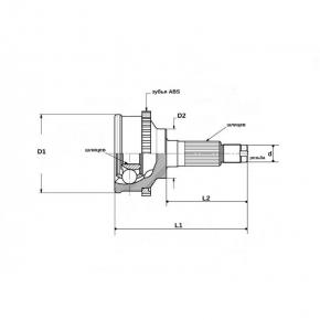 ШРУС внутрішній L 2x4 (Z 25/Z 24) Chery Tiggo KIMIKO. Артикул: T11-XLB3AH2203050-KM