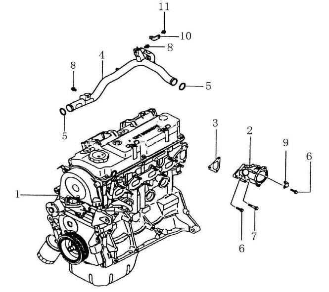 Впускной водяной шланг в сборе BYD F3. Артикул: byd-f3-e-15