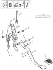 Педаль гальма [AT] Chery Kimo A1 (S12). Артикул: gc5-484-84-101