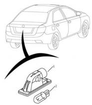 Підсвітка номерного знака Geely Emgrand X7. Артикул: gc6-748-59-051