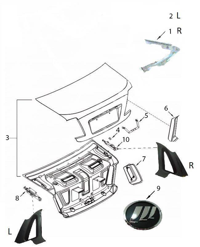 Кришка багажника Lifan Breez 520. Артикул: lf-520-5-11