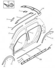 Молдинги кузова Geely MK2 CROSS (LG-3A). Артикул: mk2c-665-65-061